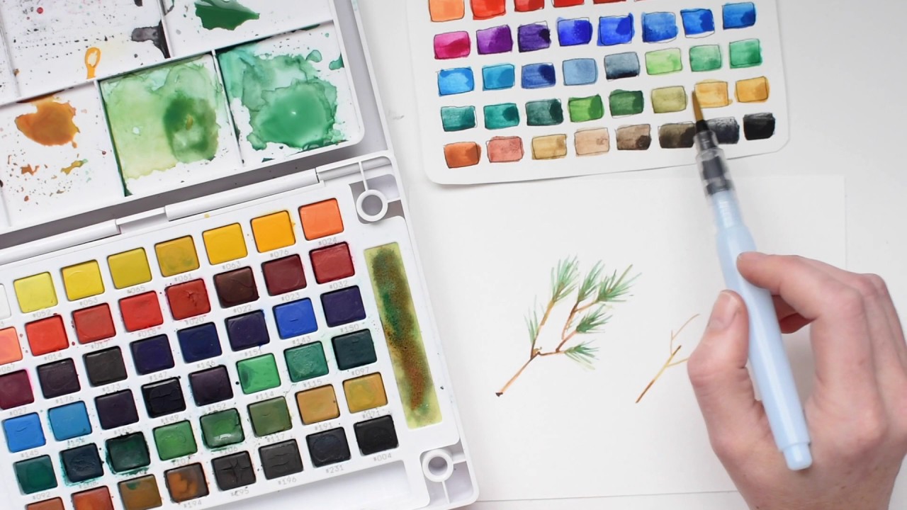 1280x720 Paint A Pine Bough With Koi Water Colors