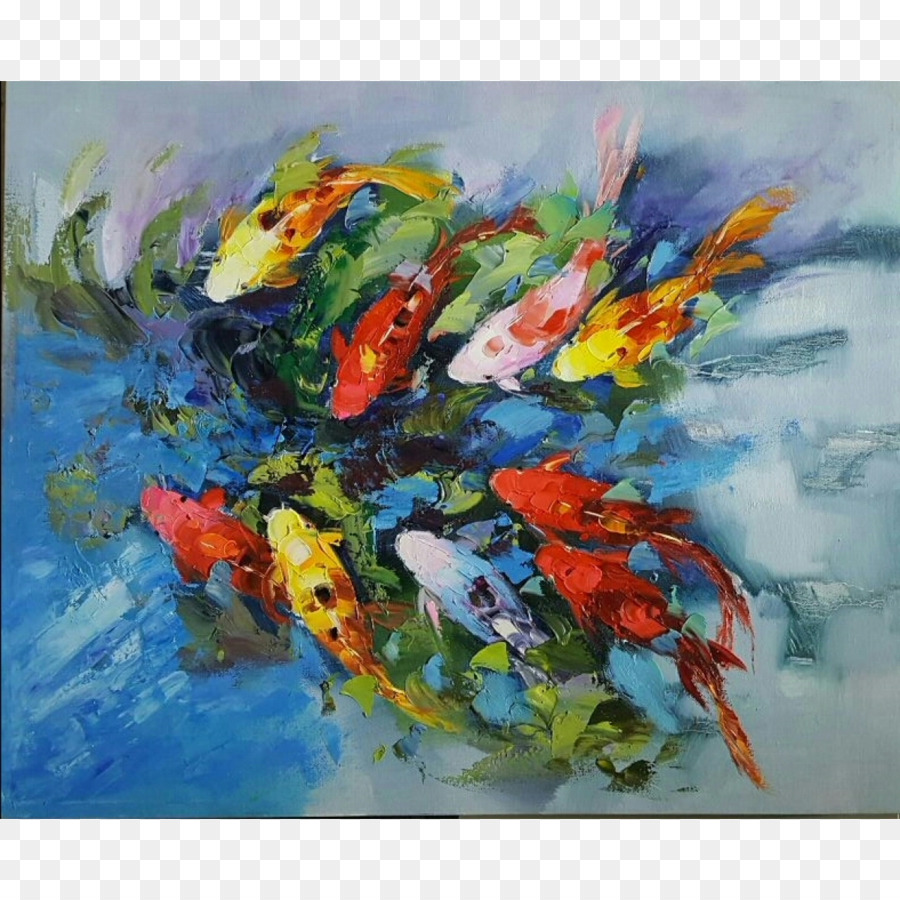 900x900 Oil Painting Acrylic Paint Art Koi
