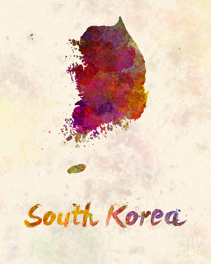 720x900 South Korea In Watercolor Painting By Pablo Romero