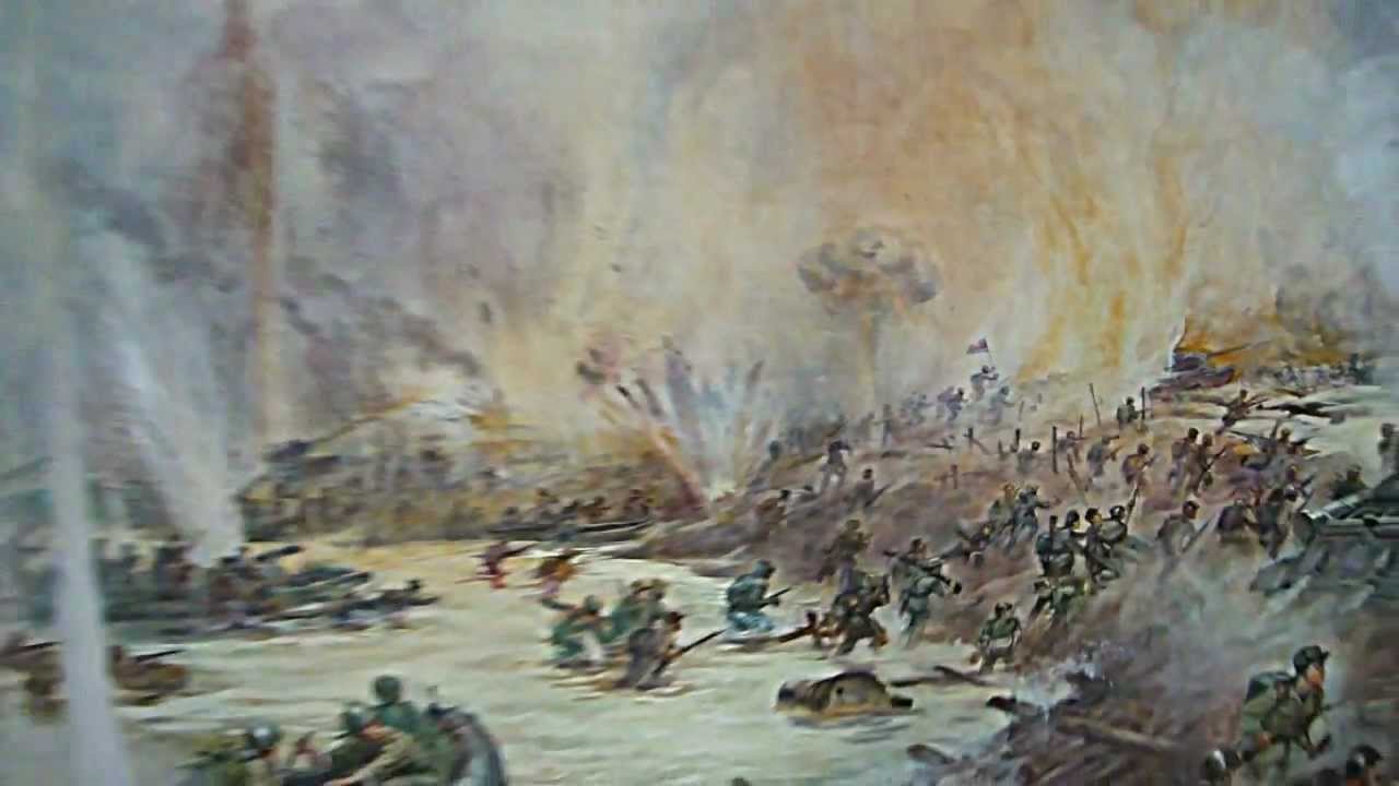 1280x720 Details Of Painting Of Korean War Battle Scene In North Korean War