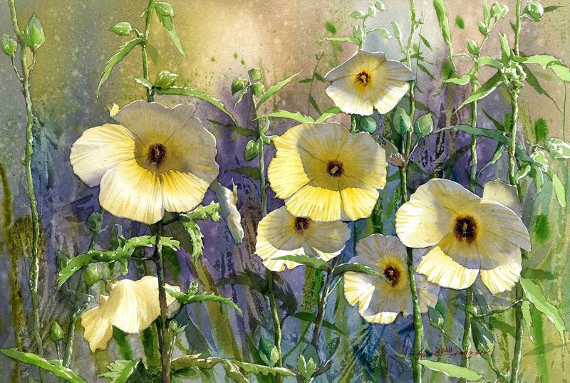 800x538 Shin Jong Sik ~ Watercolor Painter Botanical Watercolor