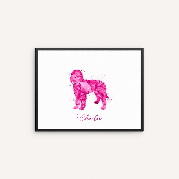 750x750 Goldendoodle Labradoodle Watercolor Art Print, Dog Watercolor Wall