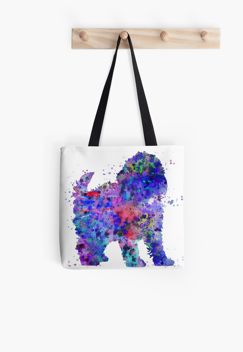 831x1200 Labradoodle, Labradoodle Watercolor, Labradoodle Dog Tote Bags By
