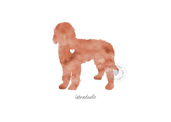 570x407 Labradoodle Dog Watercolor Painting Digital Art Print Etsy
