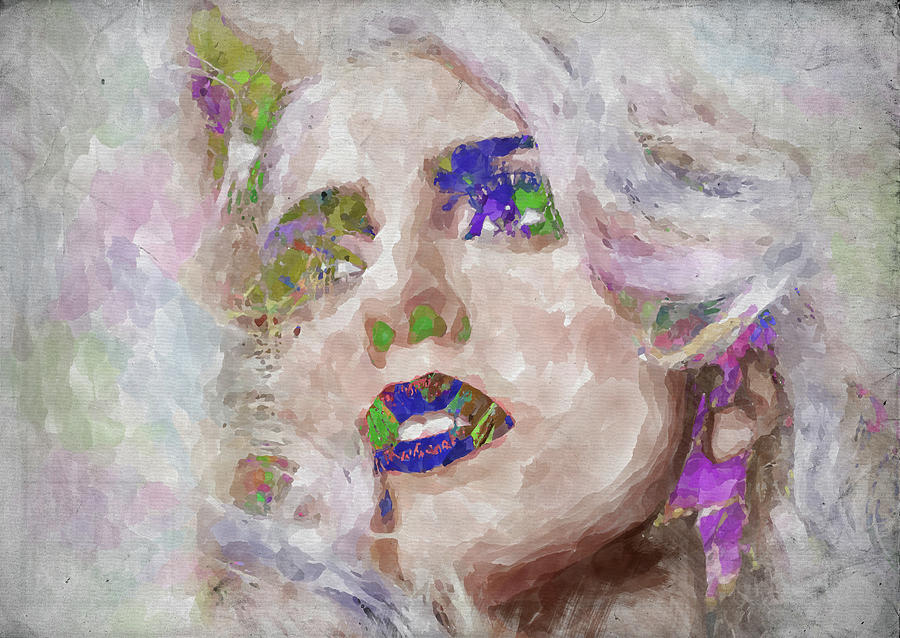 900x638 Lady Gaga Watercolor Photograph By Ricky Barnard