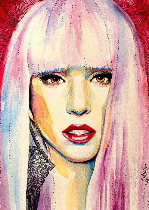 495x700 Beauty Art Lady Gaga, Painting Prints And Watercolor