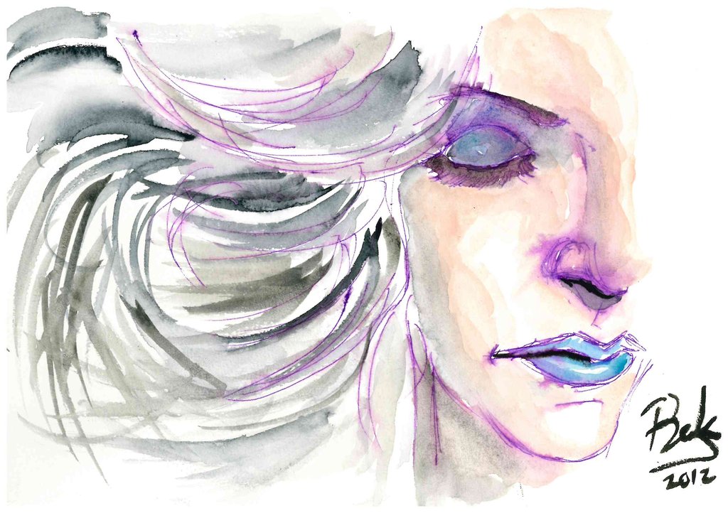1024x722 Watercolor Lady By Oluklu