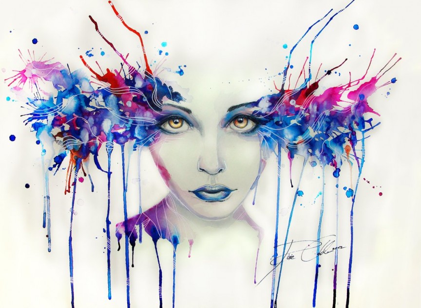 864x631 Lady Watercolor Painting Svenja