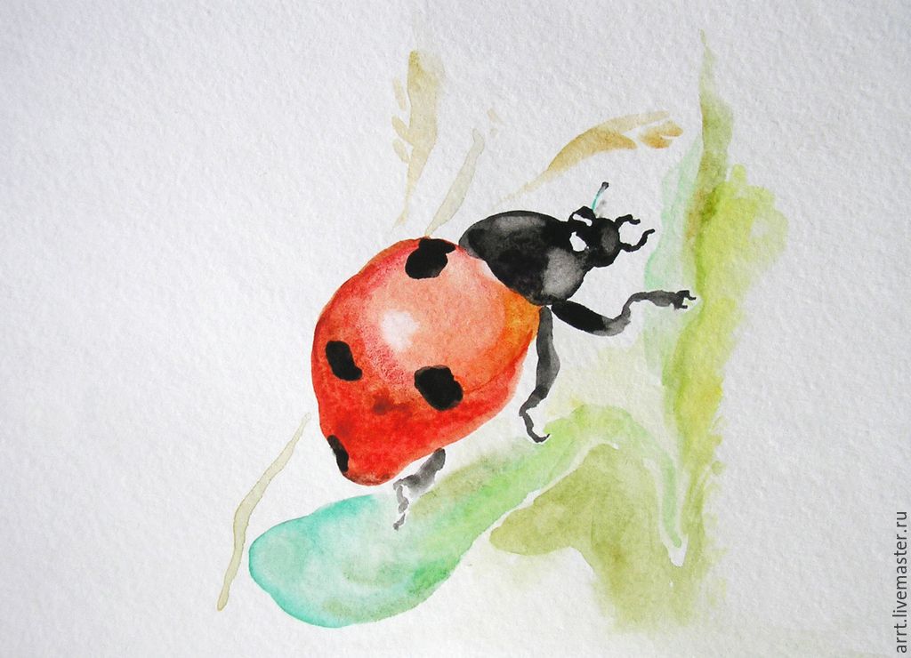 1024x740 Ladybug Watercolor 13kh18 Shop Online On Livemaster With Shipping