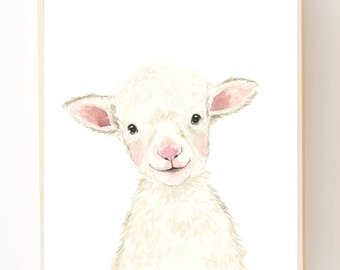 340x270 Watercolor Lamb Etsy
