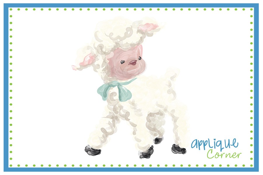 900x600 Applique Corner Lamb