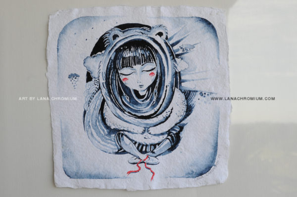 600x398 North Pole Watercolors On Paper Painting 8x8in