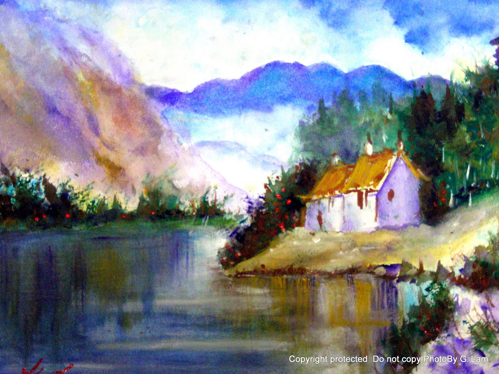 1600x1200 Artscanyon Gallery Two Watercolor Landscape Paintings