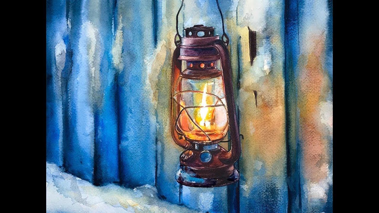 1280x720 Watercolor Lantern Painting Tutorial