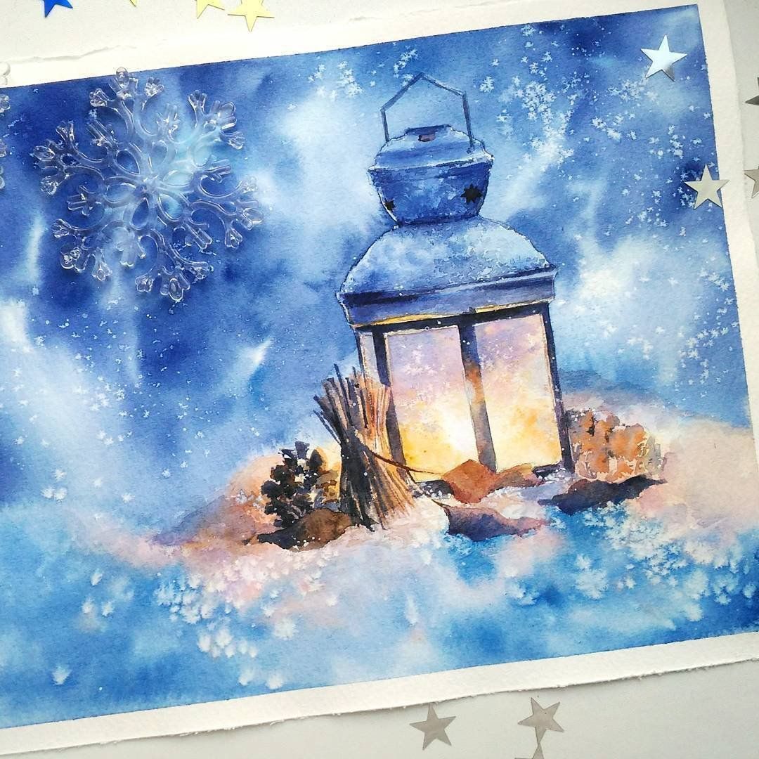 1080x1080 Watercolor Lantern Art In 2018 Watercolor