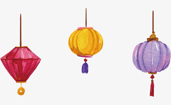 650x400 Hand Painted Lantern With Colored Watercolor, Vector Png, Lantern