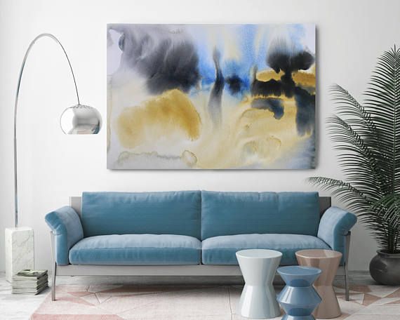 570x456 Watercolor Symphony 98. Watercolor Abstract, Modern Wall Decor