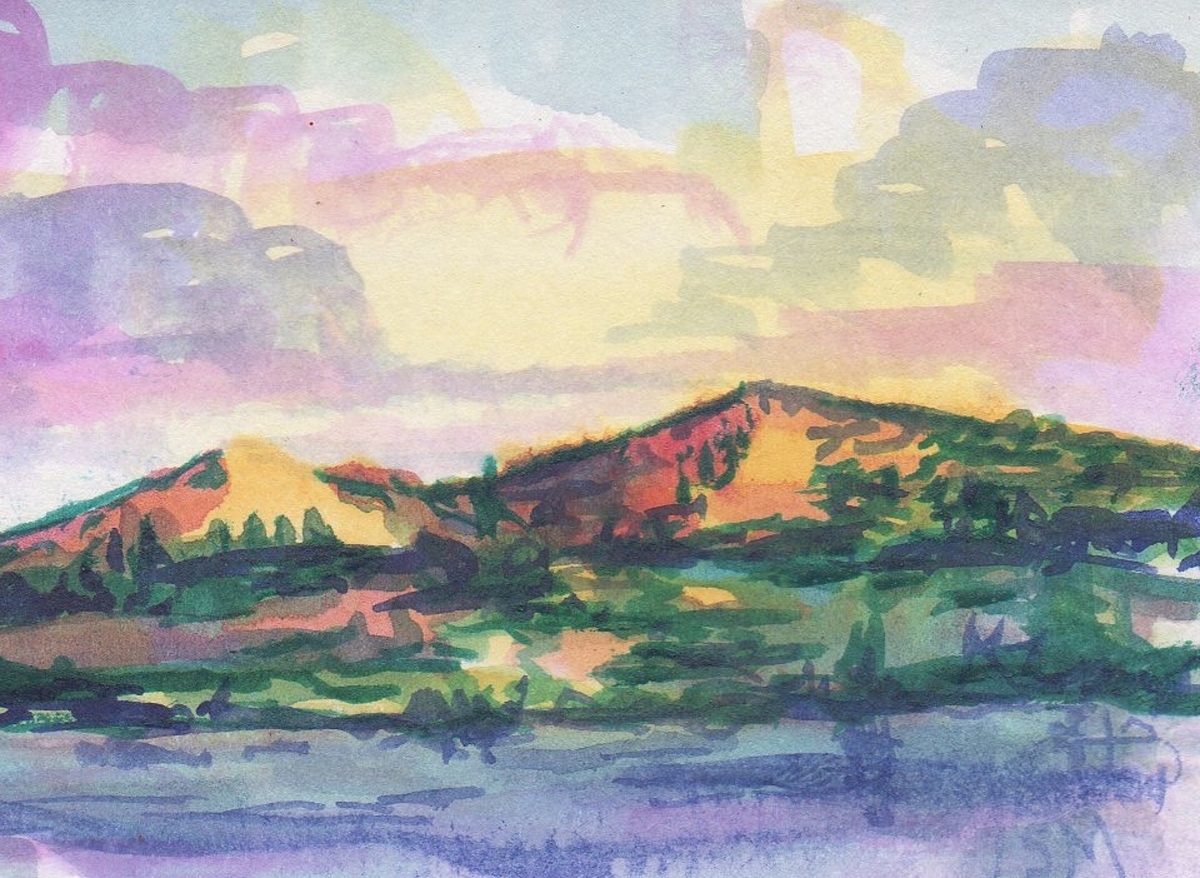 1200x878 Painting Watercolor Landscape 4 (Original Art By Brino Ism)