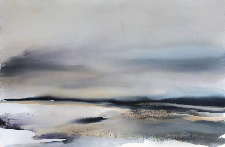 770x503 An Infinite Moment Large Watercolor Landscape Painting By