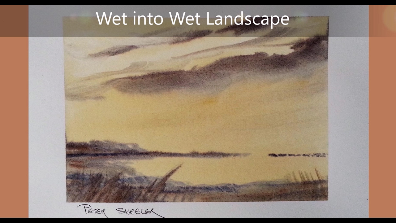 1280x720 Wet Into Wet Watercolor Landscape. Just 3 Colors, 3 Minutes And A