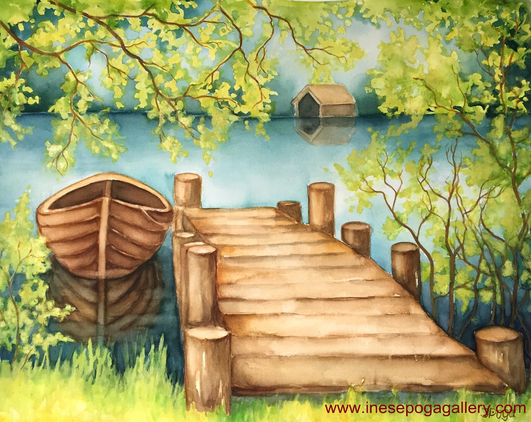 1748x1391 Perspective In Man Made Structures Large Watercolor Painting