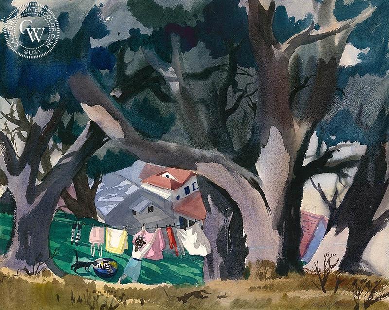 800x638 Laundry Day, 1941, Art By Mary Blair California Watercolor