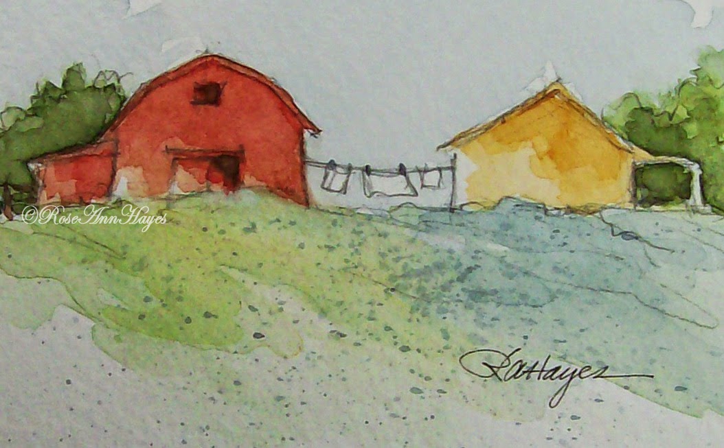 1054x653 Laundry Day Watercolors Laundry Day On The Farm Original
