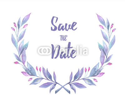 400x325 Hand Drawn Watercolor Illustration Floral Laurel Wreath Perfect