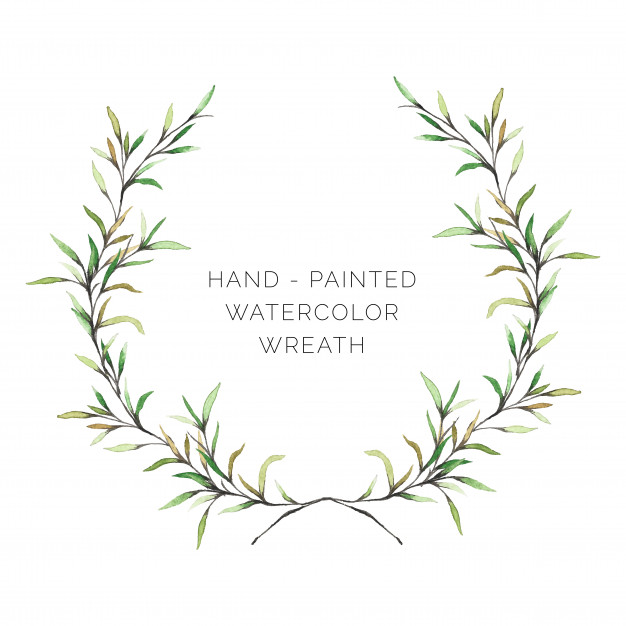 626x626 Hand Painted Watercolor Laurel Wreath Vector Premium Download
