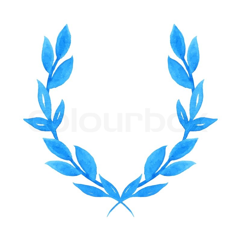 800x800 Watercolor Laurel Wreath. Hand Painted Branches. Cute Aquarelle