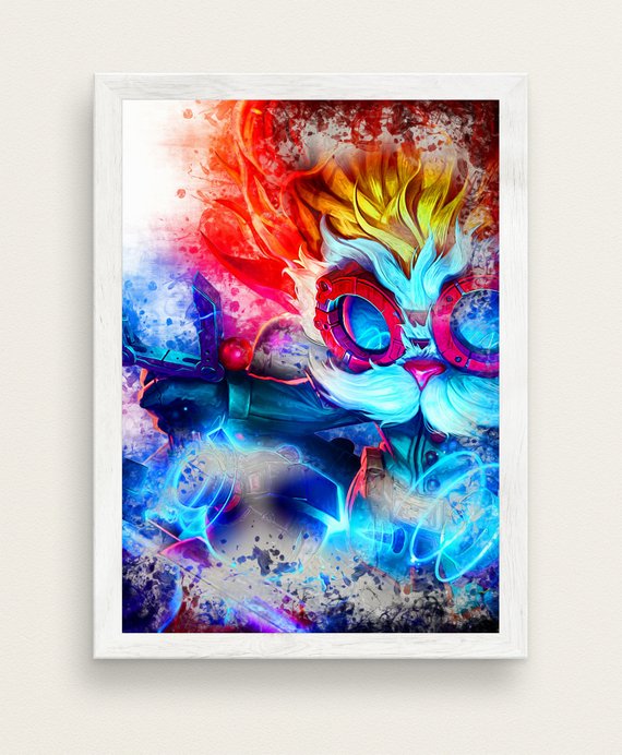 570x692 Heimerdinger Poster League Of Legends Watercolor Art Print Etsy