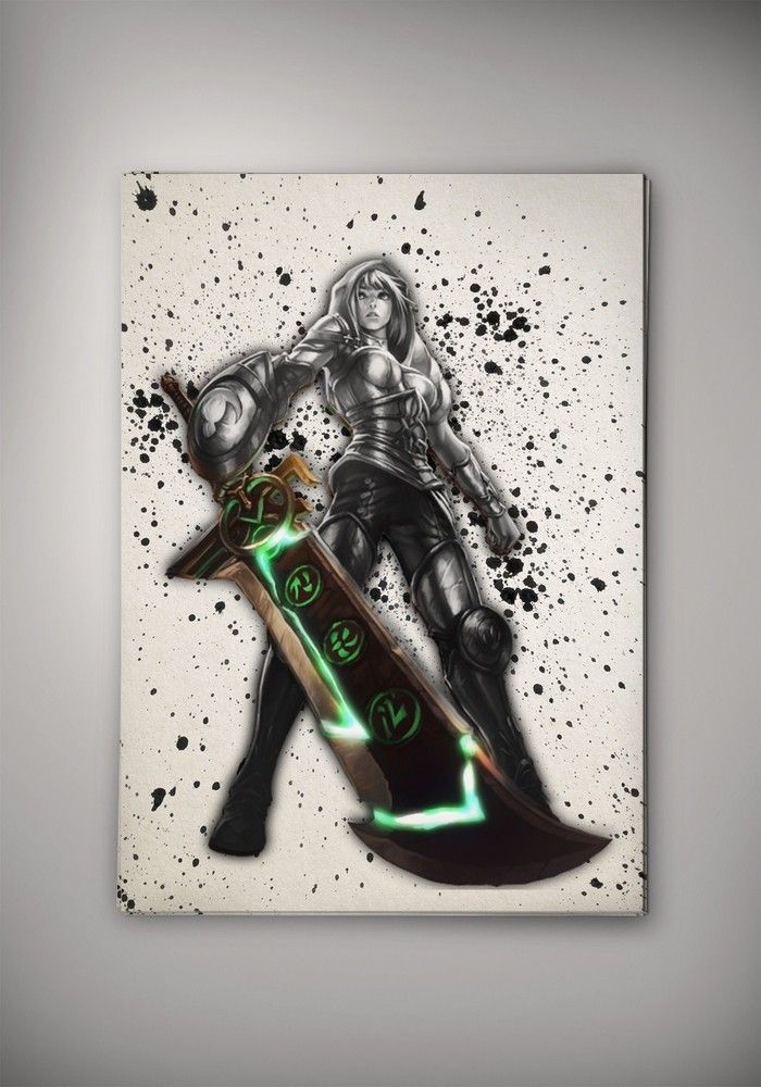 700x1000 Image Of League Of Legends Riven Watercolor Print Poster N231