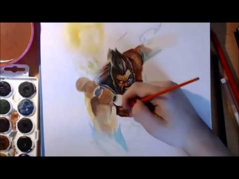 480x360 League Of Legends Spirit Guard Udyr (Watercolour Speedpaint