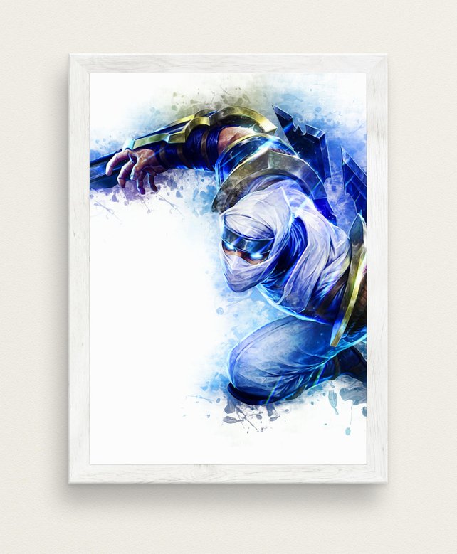 642x779 Zed Poster League Of Legends Watercolor Art Print Big Sizes Etsy