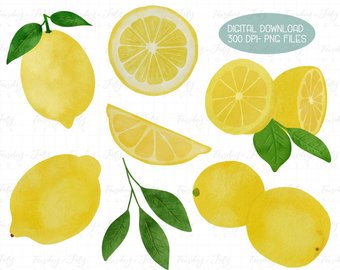 340x270 Lemon Watercolor Etsy