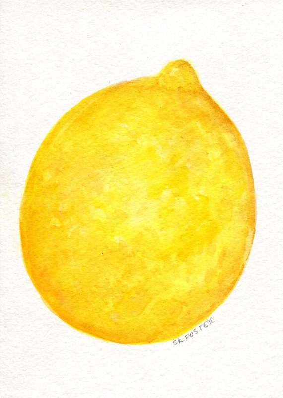 570x799 Lemon Watercolor Painting Lemon Painting Artwork Original Etsy