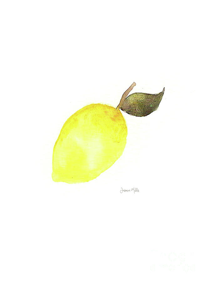 665x900 Lemon Watercolor Painting By Jasmine Mills