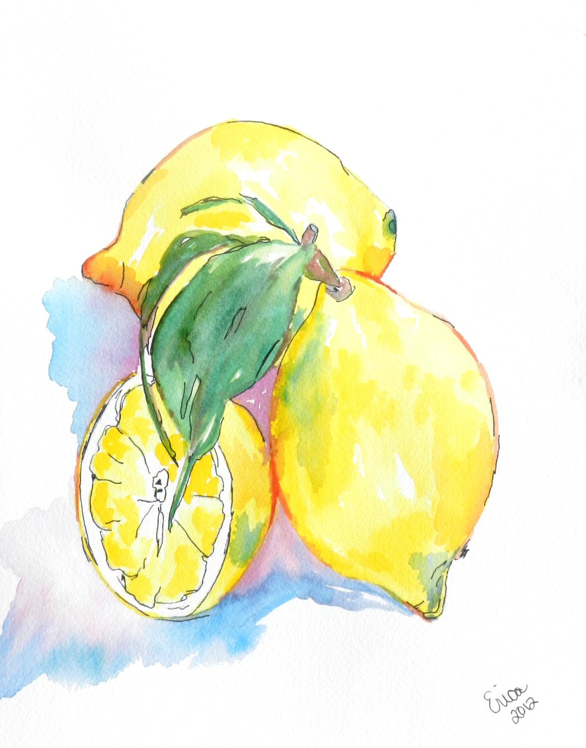 1177x1500 Lemons Watercolor Lemons Paintings Of Lemons Lemonade Etsy