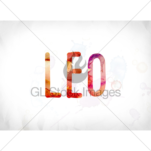 500x500 Leo Concept Painted Watercolor Word Art Gl Stock Images