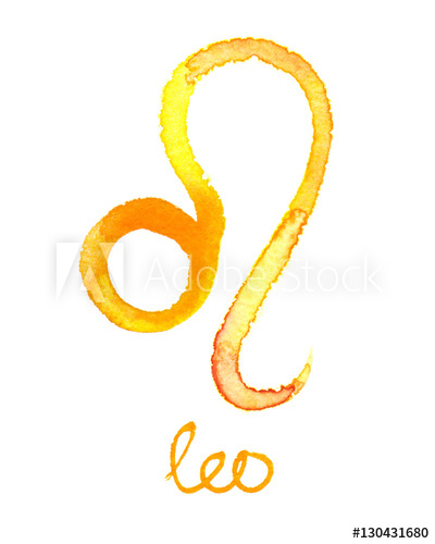 400x500 Simple Symbolic Yellow Watercolor Zodiac Sign With Hand Painted