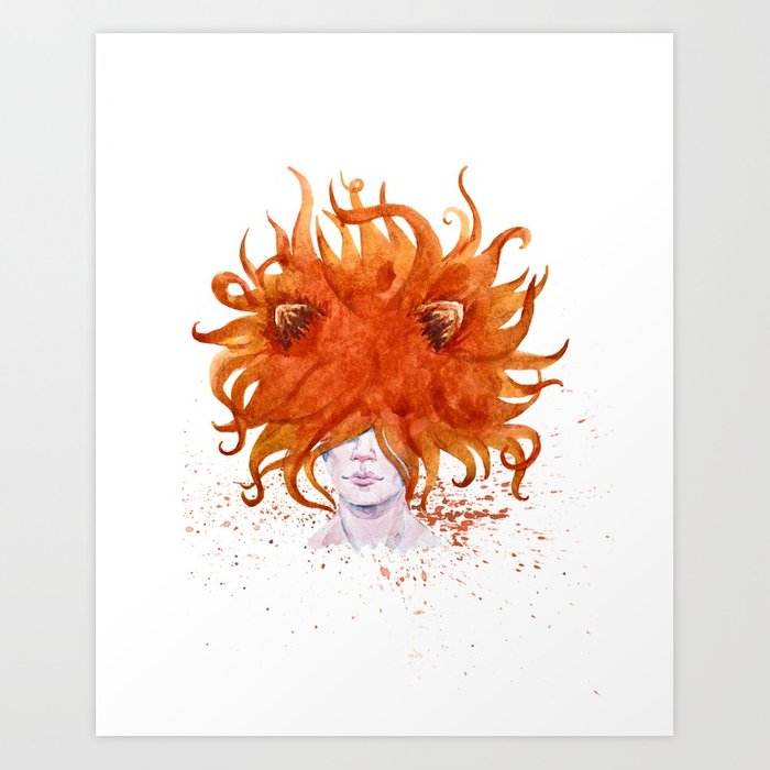 700x700 Watercolor Leo Girl Art Print By Missquoted Society6