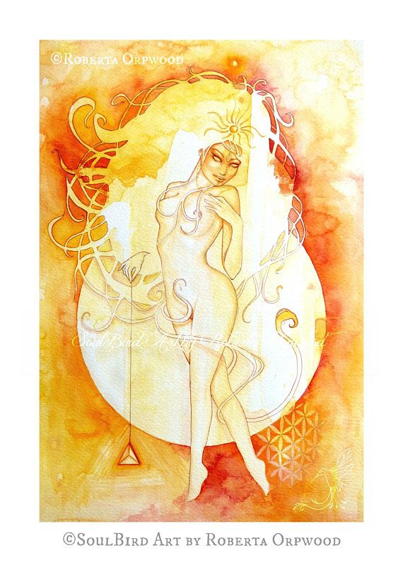 570x809 Zodiac Art Print, Leo, Watercolor Art, Goddess Art, Fine Art Print