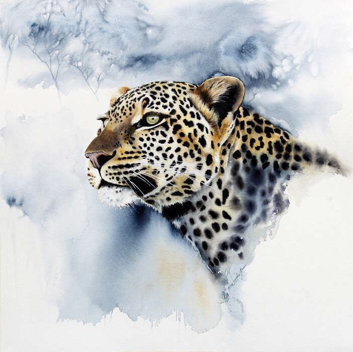 Leopard watercolor by Art Jongkie