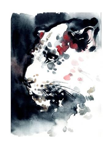 366x488 Leopard .watercolor Illustration Print By Anna Ismagilova