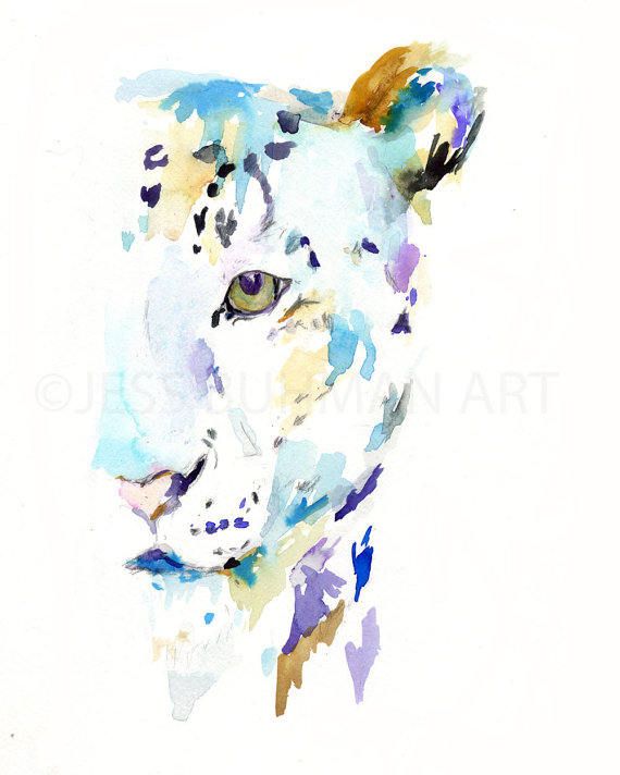 570x712 Leopard Watercolor Poster, Animal Watercolor, Big Cat Poster