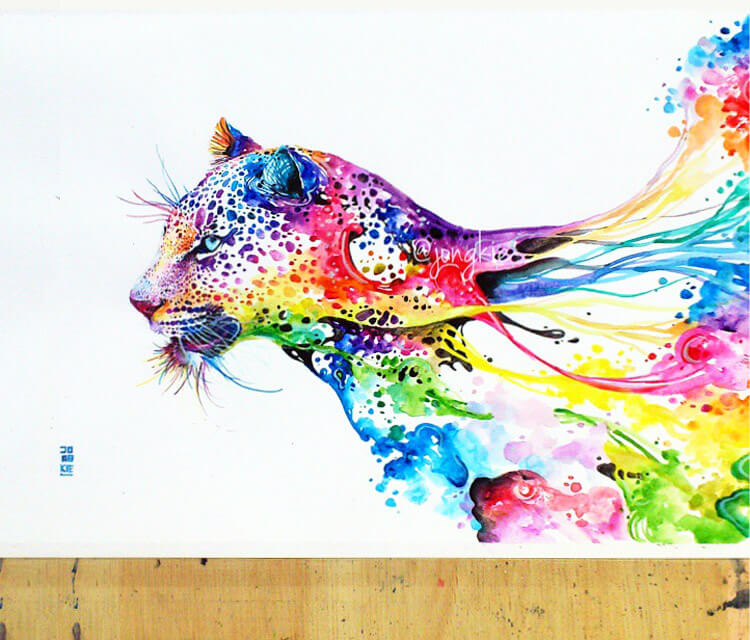 750x640 Leopard Watercolor By Art Jongkie No. 745