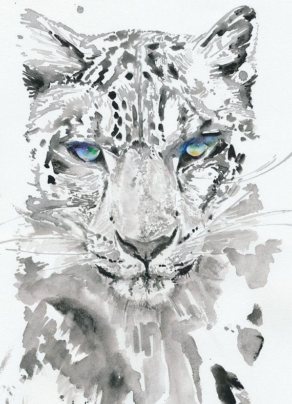 570x788 Original Watercolor Painting Of Leopard, Watercolour Illustration