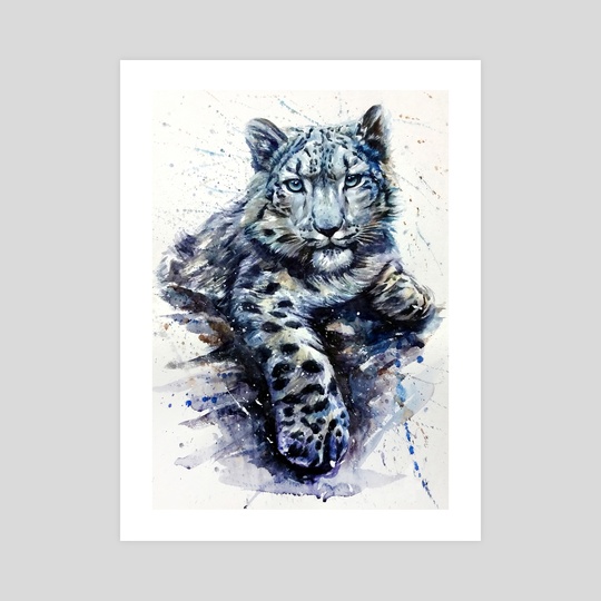 540x540 Snow Leopard Watercolor, An Art Print By Konstantin Kalinin