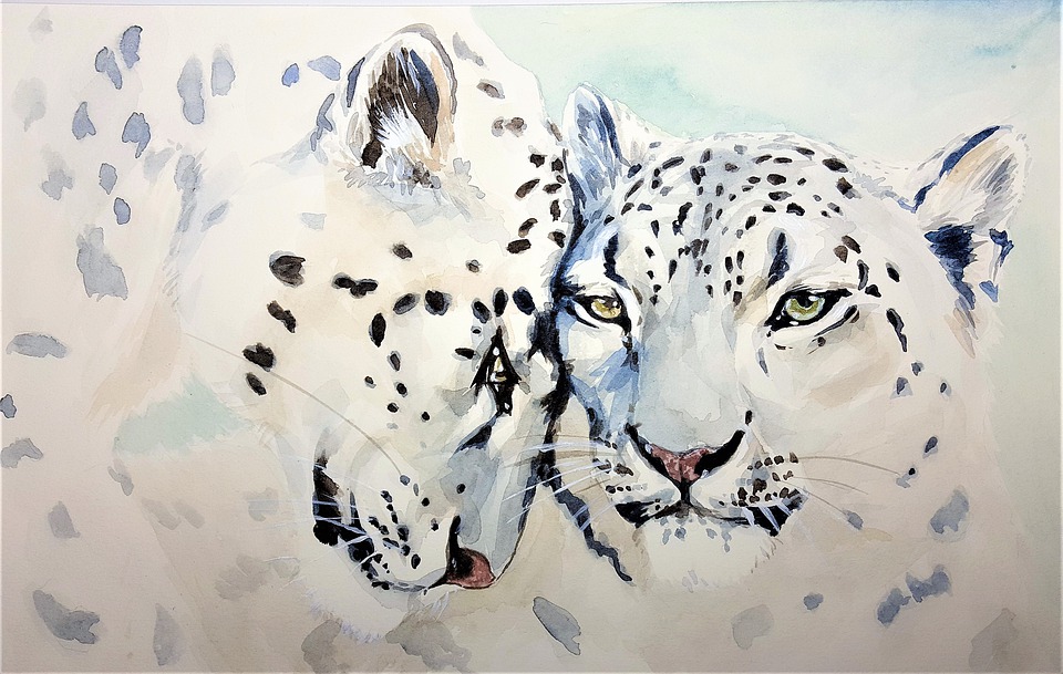 960x609 Free Photo Beast Cat Leopard Watercolor Art Paper Painting