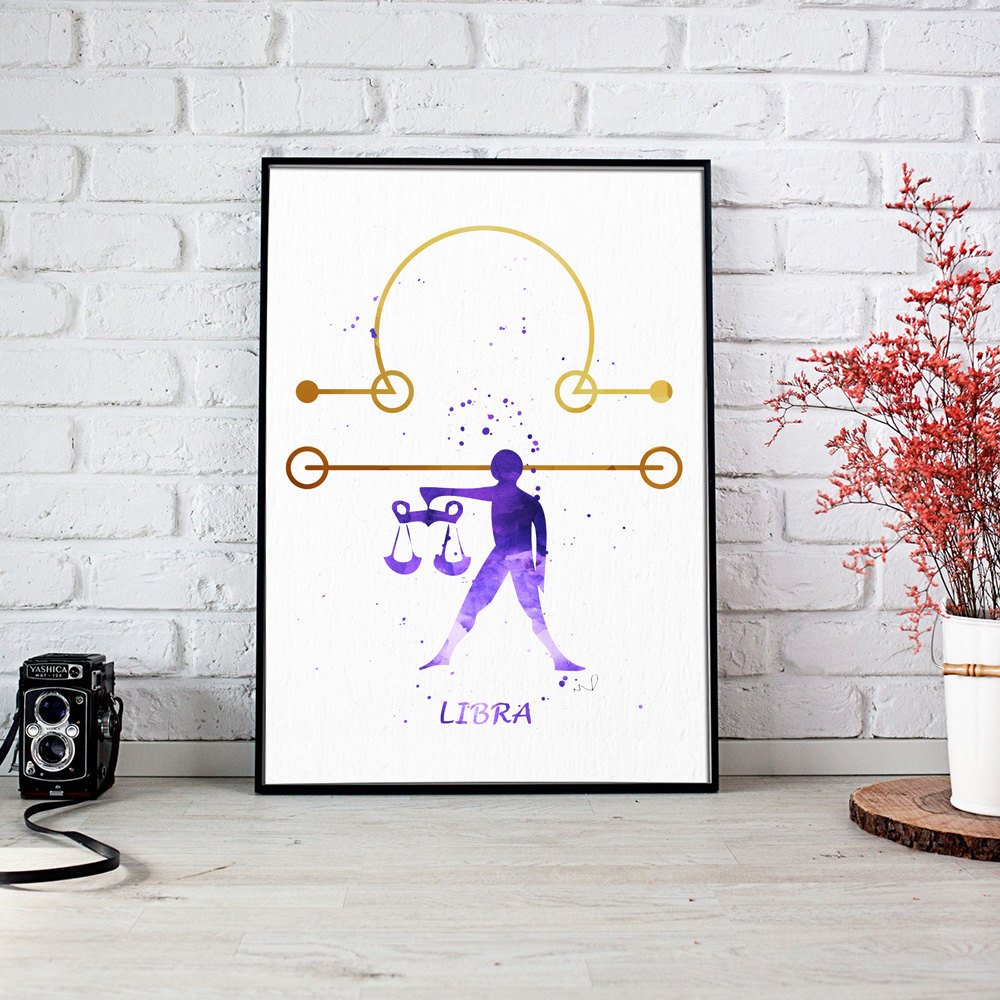 1000x1000 Libra Print, Astrology Art, Libra Zodiac, Zodiac Art Print, Libra